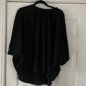 Elegant Black Cape Blouse